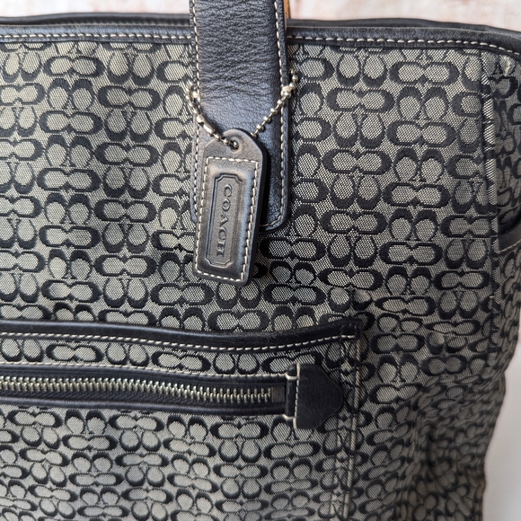 COACH Grey and Black Signature Print Diaper Bag - Picture 11 of 15